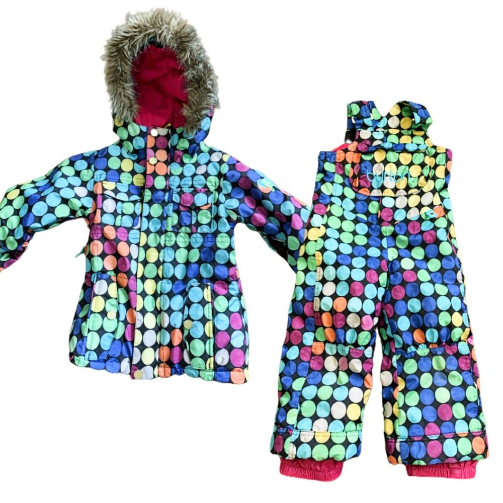 Burton Dry Ride Toddler Ski/Snow Jacket And-matching Ski Bib Size 3T, Polka Dot